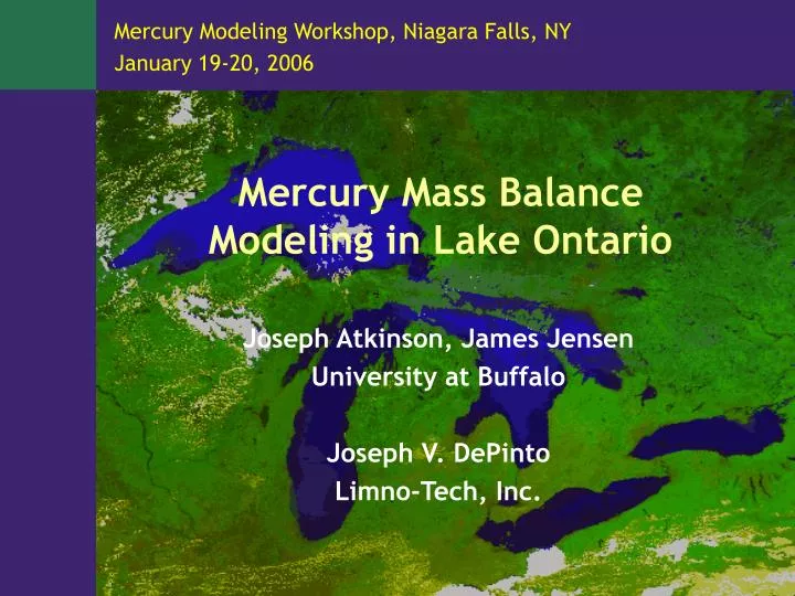mercury mass balance modeling in lake ontario