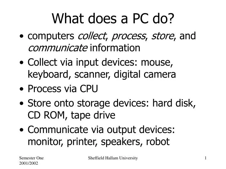 what does a pc do