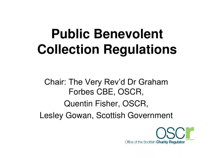 public benevolent collection regulations