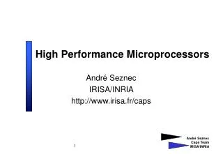 High Performance Microprocessors
