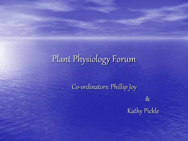 plant physiology forum