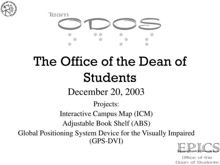 the office of the dean of students