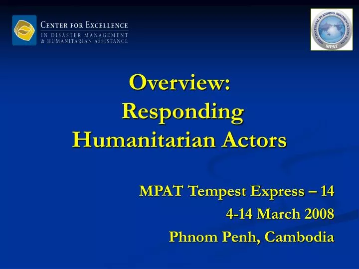 overview responding humanitarian actors