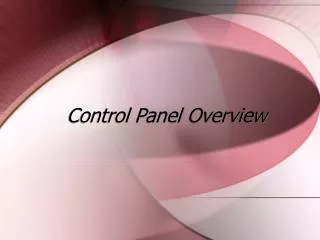 Control Panel Overview