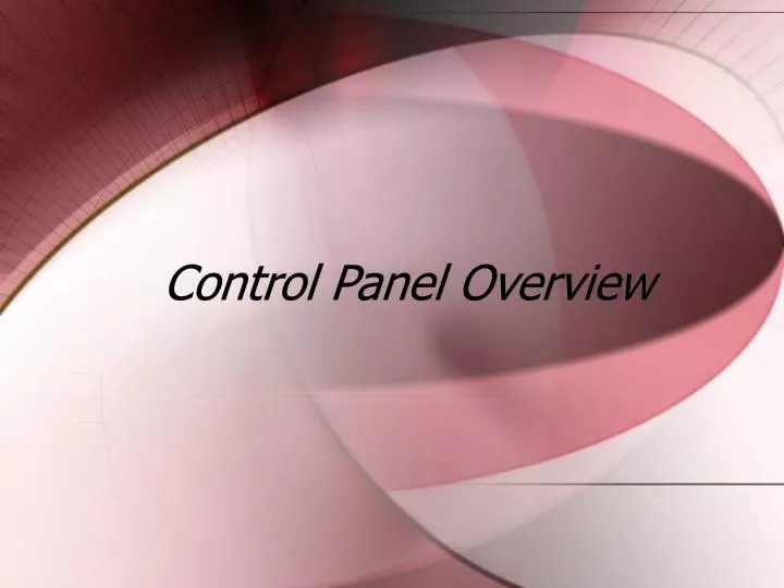 control panel overview