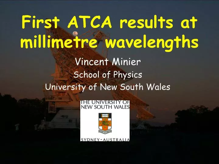 first atca results at millimetre wavelengths
