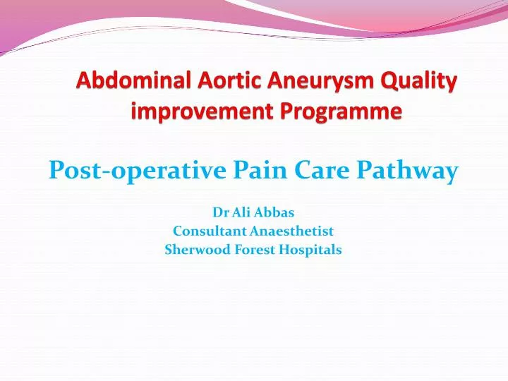 abdominal aortic aneurysm quality improvement programme