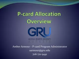 P-card Allocation Overview