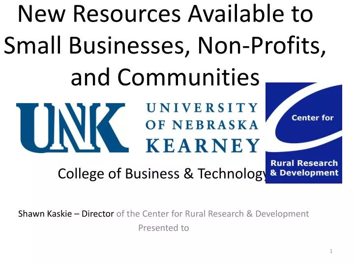 new resources available to small businesses non profits and communities