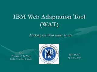 ibm web adaptation tool wat