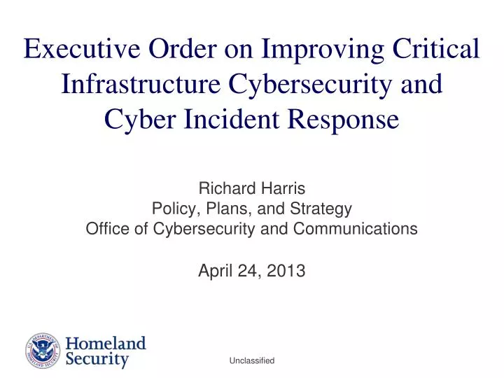 executive order on improving critical infrastructure cybersecurity and cyber incident response