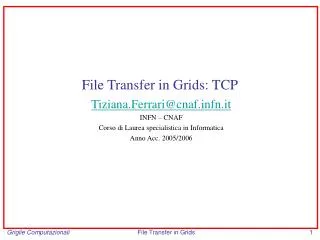 File Transfer in Grids: TCP