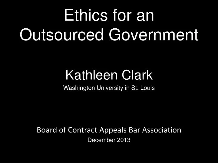 ethics for an outsourced government