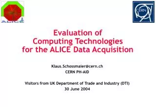 Evaluation of Computing Technologies for the ALICE Data Acquisition