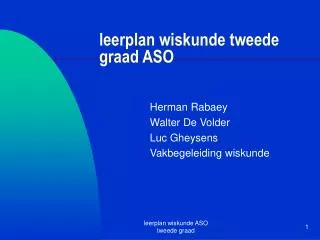 leerplan wiskunde tweede graad aso