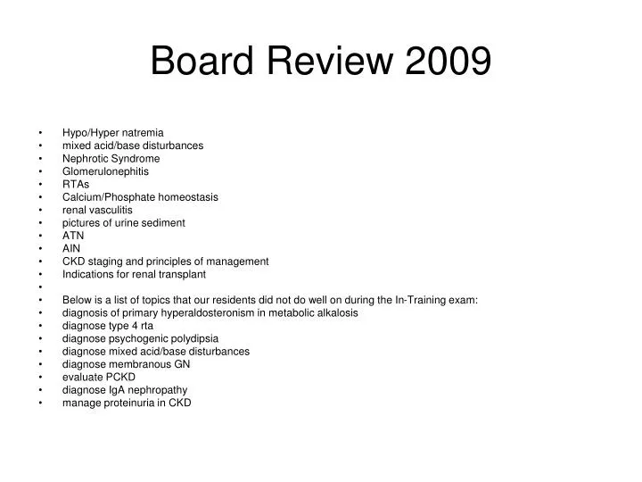 board review 2009