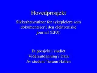 hovedprosjekt