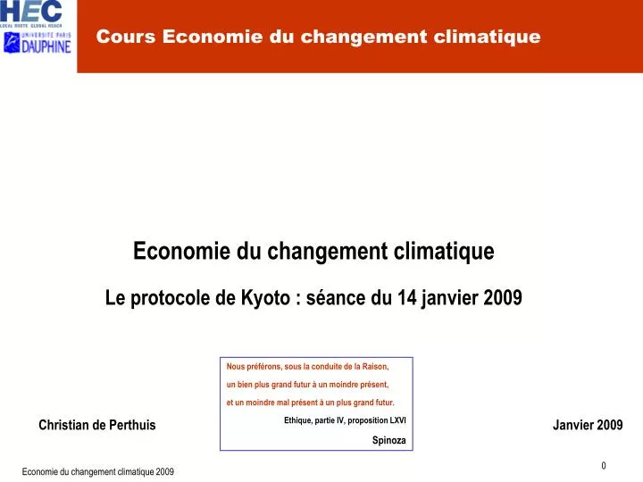 cours economie du changement climatique