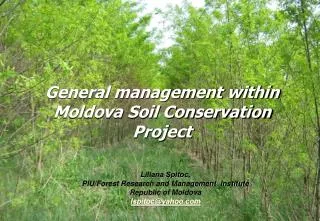 General management within Moldova Soil Conservation Project
