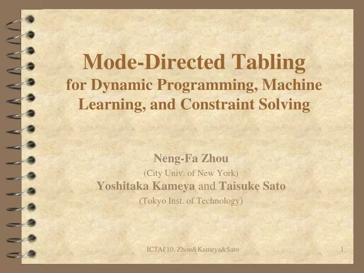 mode directed tabling for dynamic programming machine learning and constraint solving