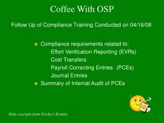 Coffee With OSP