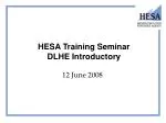 HESA Training Seminar DLHE Introductory - slide 1
