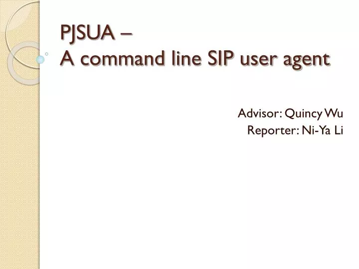 pjsua a command line sip user agent
