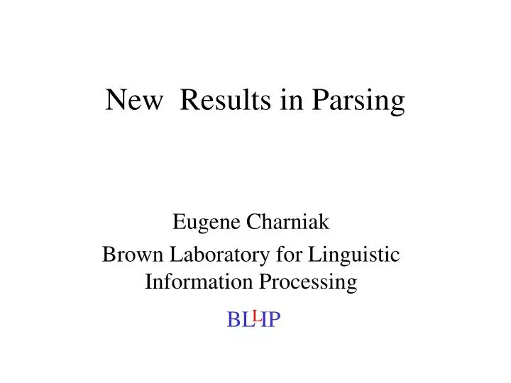 new results in parsing