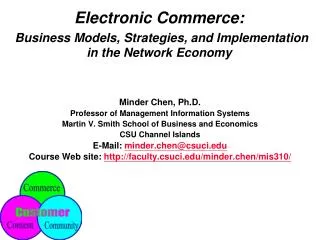 Electronic Commerce: Business Models, Strategies, and Implementation in the Network Economy