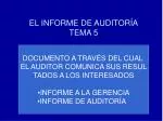 EL INFORME DE AUDITORÍA TEMA 5 - slide 1
