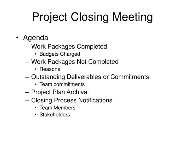 project closing meeting
