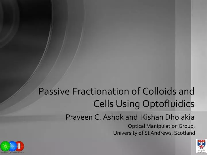 passive fractionation of colloids and cells using optofluidics