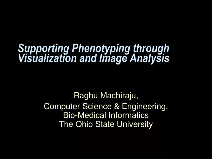 supporting phenotyping through visualization and image analysis