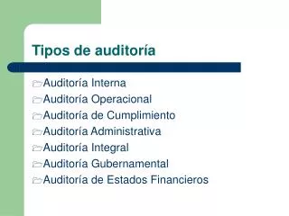 tipos de auditor a