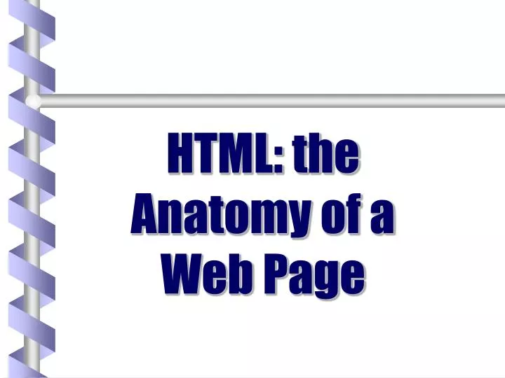 html the anatomy of a web page