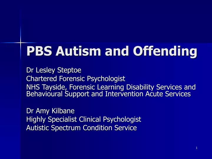 pbs autism and offending