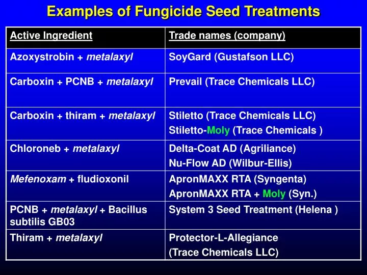 examples of fungicide seed treatments