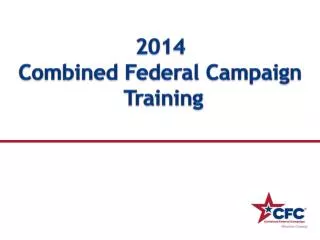2014 Combined Federal Campaign Training