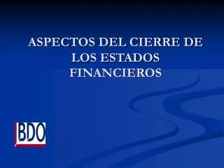 aspectos del cierre de los estados financieros