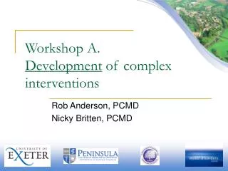 Workshop A. Development of complex interventions