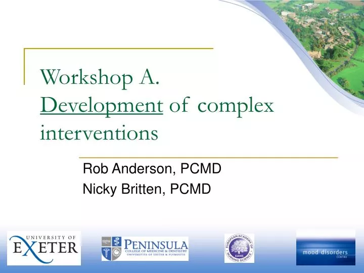 workshop a development of complex interventions