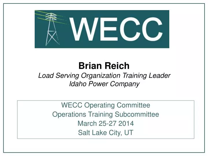brian reich load serving organization training leader idaho power company