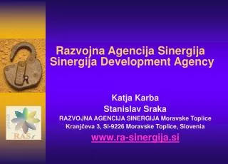 Razvojn a Agencija Sinergija Sinergija Development Agency