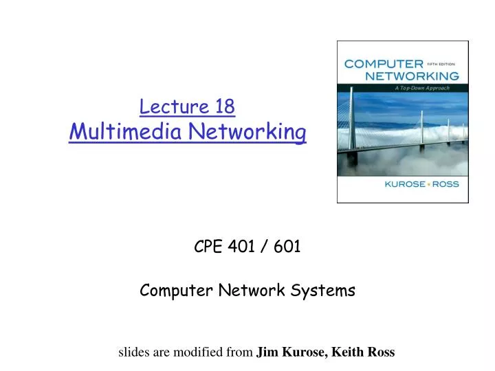 lecture 18 multimedia networking