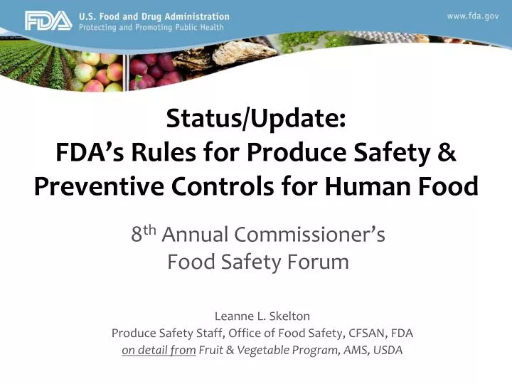status update fda s rules for produce safety preventive controls for human food