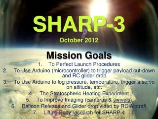 SHARP-3 October 2012