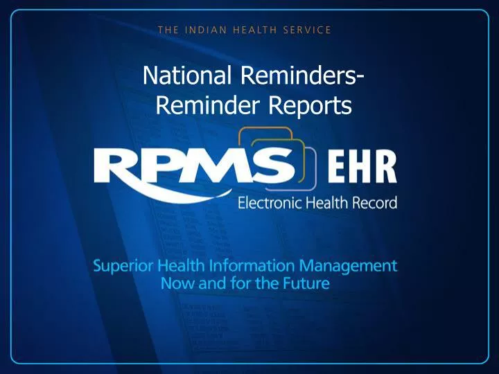 national reminders reminder reports