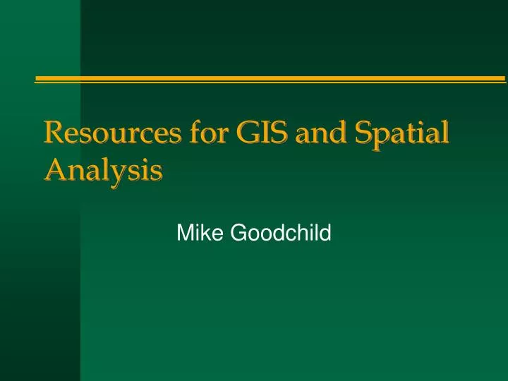 resources for gis and spatial analysis