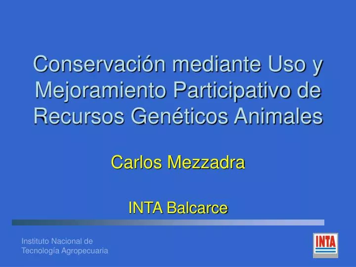 conservaci n mediante uso y mejoramiento participativo de recursos gen ticos animales