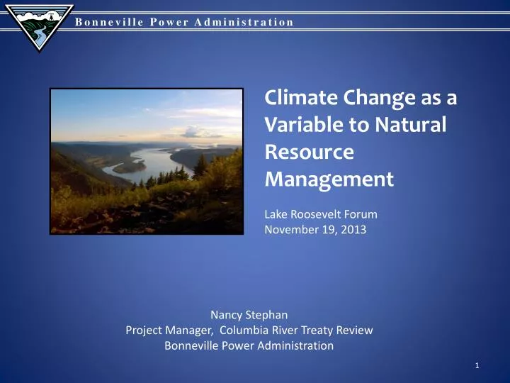 climate change as a variable to natural resource management